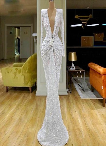 2020 glitter white sequins mermaid evening dresses wear deep v neck crystal long sleeves sequined ruched waist party gowns custom 1693981, Black;red
2020 glitter white sequins mermaid evening dresses wear deep v neck crystal long sleeves sequined ruched waist party gowns custom 1693981, Black;red