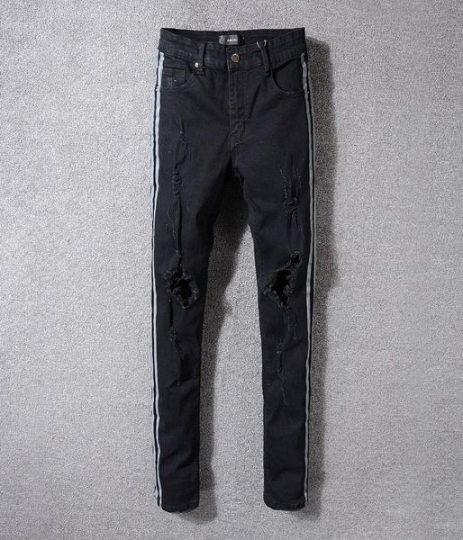 mens hole side strip skinny black jeans designer distressed badge slim fit motorcycle biker ripped beggar hip hop denim pants 53322049434, Blue
mens hole side strip skinny black jeans designer distressed badge slim fit motorcycle biker ripped beggar hip hop denim pants 53322049434, Blue
