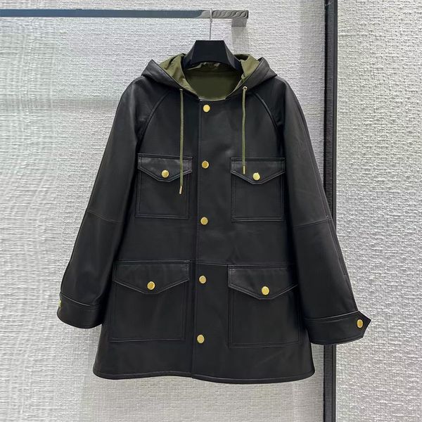 womens leather faux quality 100% sheepskin real hooded patchwork coat women pockets gold buttons loose streetwear cool long jacket 230809, Black
womens leather faux quality 100% sheepskin real hooded patchwork coat women pockets gold buttons loose streetwear cool long jacket 230809, Black