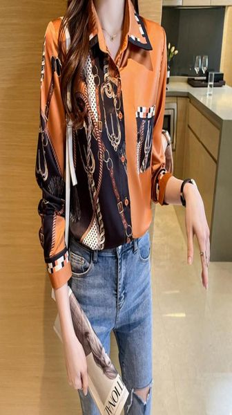 2022 classic lapel vintage button shirt women print silk designer blouses long sleeve office ladies urban elegant shirts runway sp8852168, White
2022 classic lapel vintage button shirt women print silk designer blouses long sleeve office ladies urban elegant shirts runway sp8852168, White