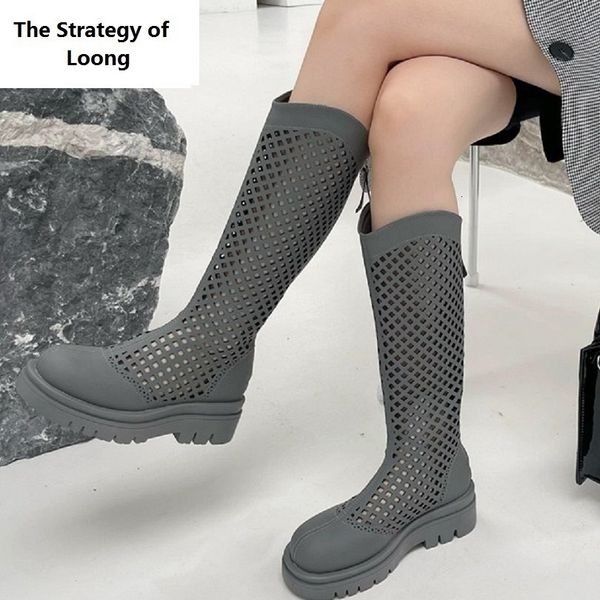 boots summer fashion chunky bottom platform cut out round toe breathable zipper women knee high long modern knight 2303 230810, Black
boots summer fashion chunky bottom platform cut out round toe breathable zipper women knee high long modern knight 2303 230810, Black