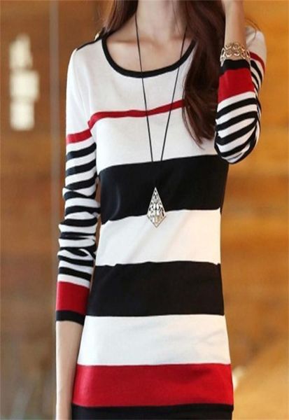 autumn and winter basic women sweater oneck 2017 striped pullover sweaters long sleeve bodycon femme poleras mujer9808668, White;black
autumn and winter basic women sweater oneck 2017 striped pullover sweaters long sleeve bodycon femme poleras mujer9808668, White;black
