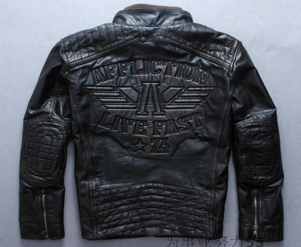 2018 affliction motorcycle leather jackets short style back embroidery a letter limited edition genuine leather jacket4461461, Black
2018 affliction motorcycle leather jackets short style back embroidery a letter limited edition genuine leather jacket4461461, Black