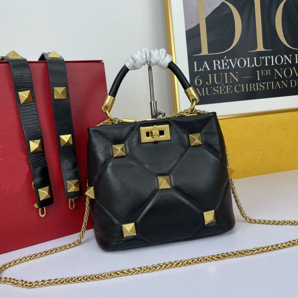 stud handbag sheepskin leather bucket tote bags detachable sliding chain crossbody bag twist lock rivets hardware two compartments
stud handbag sheepskin leather bucket tote bags detachable sliding chain crossbody bag twist lock rivets hardware two compartments