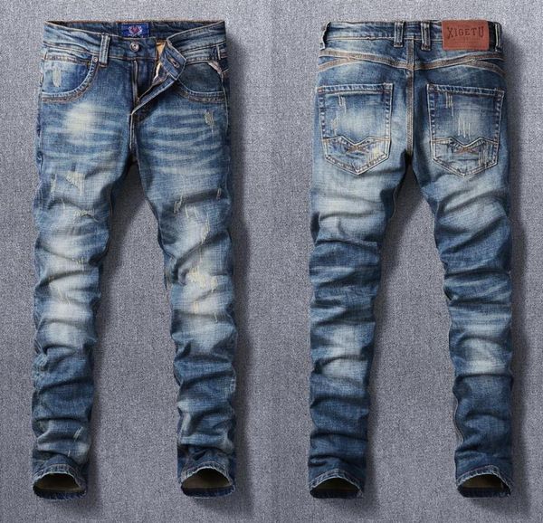 men039s jeans italian style fashion men retro dark blue elastic slim fit ripped vintage designer casual cotton denim pants5420077
men039s jeans italian style fashion men retro dark blue elastic slim fit ripped vintage designer casual cotton denim pants5420077