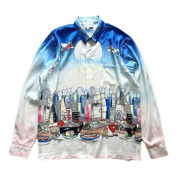 casablanca temperament niche silk long sleeve shirt print summer casual shirts casablanc, White;black
casablanca temperament niche silk long sleeve shirt print summer casual shirts casablanc, White;black