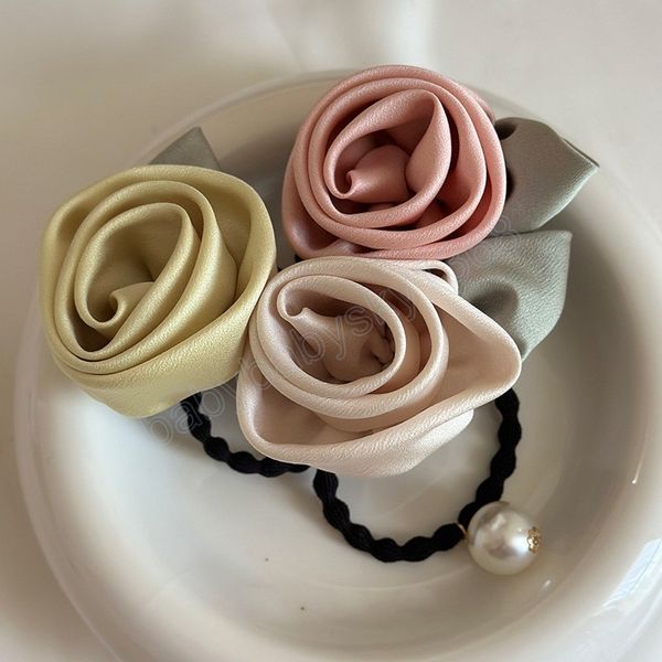 women elegant silk rose flower pearl elastics hair band beatiful scrunchies hair ties ladies ponytail holder hair accessories, Slivery;white
women elegant silk rose flower pearl elastics hair band beatiful scrunchies hair ties ladies ponytail holder hair accessories, Slivery;white