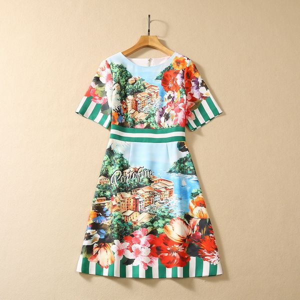 european and american women's clothing 2023 autumn new round neck short sleeve striped landscape print fashion dress xxl, Black;gray
european and american women's clothing 2023 autumn new round neck short sleeve striped landscape print fashion dress xxl, Black;gray