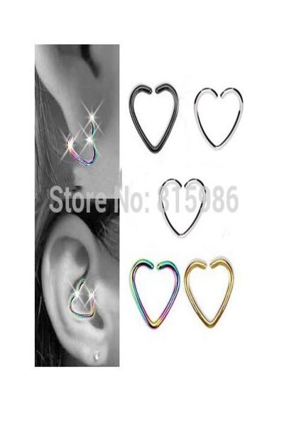 40pcslot mix 4 colors stainless steel heart shape septum piercing nose hoop daith helix cartilage lip labret piercing ring9443860, Silver
40pcslot mix 4 colors stainless steel heart shape septum piercing nose hoop daith helix cartilage lip labret piercing ring9443860, Silver