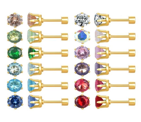 stud 12 pairs 18k gold plated stainless steel stud earrings flat back screw cubic zirconia brithstone stud earrings sets 2211115967118, Golden;silver
stud 12 pairs 18k gold plated stainless steel stud earrings flat back screw cubic zirconia brithstone stud earrings sets 2211115967118, Golden;silver