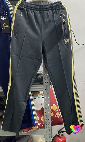 mens pants yellow stripe awge needles men women poly smooth narrow embroidery track trousers butterfly sweatpants 230809, Black
mens pants yellow stripe awge needles men women poly smooth narrow embroidery track trousers butterfly sweatpants 230809, Black