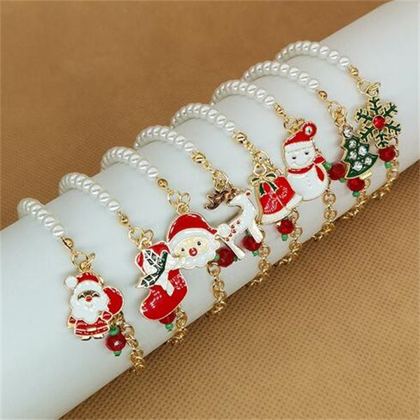 christmas bracelets gold color imitation pearl santa claus xmas tree pendant bracelet bangle new year xmas gifts gc2245, Black
christmas bracelets gold color imitation pearl santa claus xmas tree pendant bracelet bangle new year xmas gifts gc2245, Black
