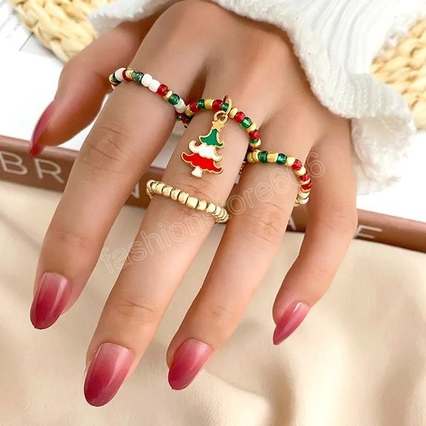 4pcs christmas ring set santa claus tree elk pendant beaded rings for women girl new year finger rings decor jewelry gifts, Silver
4pcs christmas ring set santa claus tree elk pendant beaded rings for women girl new year finger rings decor jewelry gifts, Silver