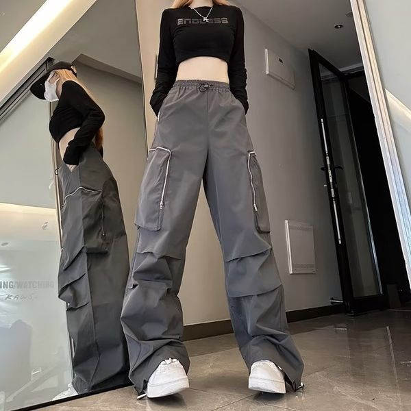 womens pants capris hip hop cargo pant y2k vintage black parachute loose trousers harajuku zipper pocket casual high street sweatpant female, Black;white
womens pants capris hip hop cargo pant y2k vintage black parachute loose trousers harajuku zipper pocket casual high street sweatpant female, Black;white