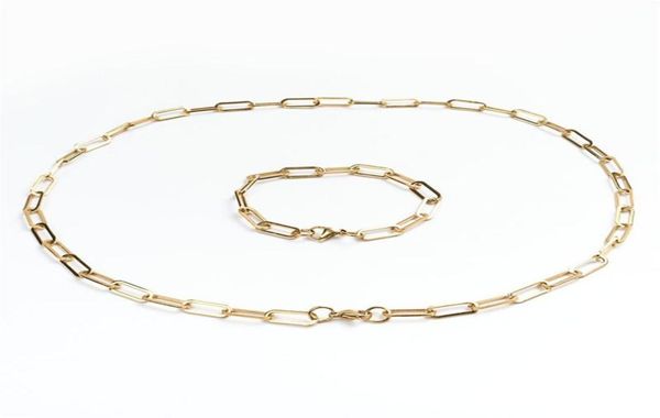 304 stainless steel paperclip chains necklace bracelets set gold silver col267v7120341
304 stainless steel paperclip chains necklace bracelets set gold silver col267v7120341