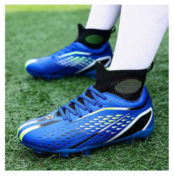 children's blue white black soccer shoes tf ag high football boots fashion youth boys girls training shoes
children's blue white black soccer shoes tf ag high football boots fashion youth boys girls training shoes