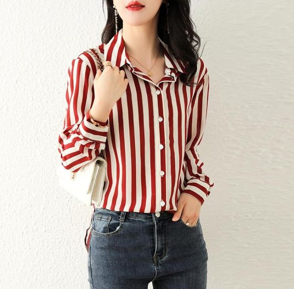 luxury fashion striped blouses long sleeve women designer silk print shirts lady office classic lapel button shirt 2022 spring aut4166562, White
luxury fashion striped blouses long sleeve women designer silk print shirts lady office classic lapel button shirt 2022 spring aut4166562, White