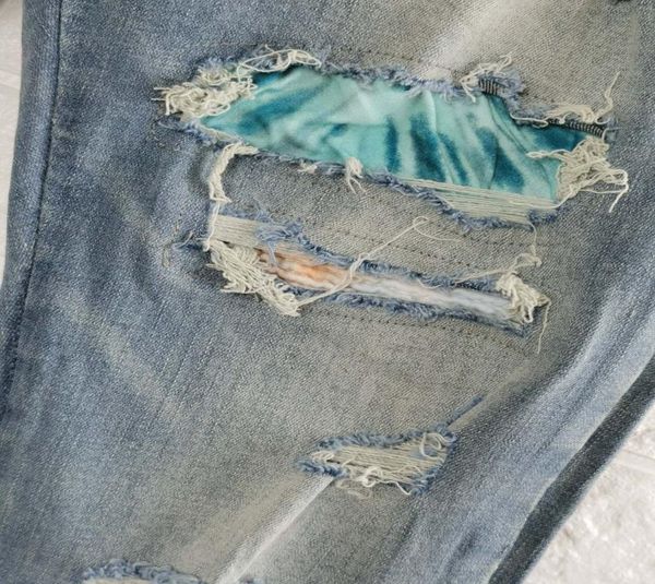 falection mens 19ss amimike jeans distressed tie dyed patch ripped denim jeans9335727, Blue
falection mens 19ss amimike jeans distressed tie dyed patch ripped denim jeans9335727, Blue