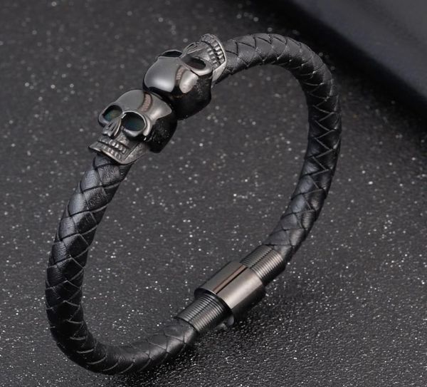 hyperbole men jewelry black braided leather bracelets stainless steel leahter cool skull bracelet3208339, Golden;silver
hyperbole men jewelry black braided leather bracelets stainless steel leahter cool skull bracelet3208339, Golden;silver