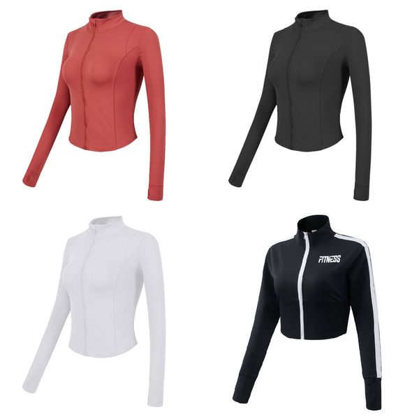 slim sports coat zipper cardigan tight yoga coat running jacket long sleeve spring, summer and new, White;red
slim sports coat zipper cardigan tight yoga coat running jacket long sleeve spring, summer and new, White;red