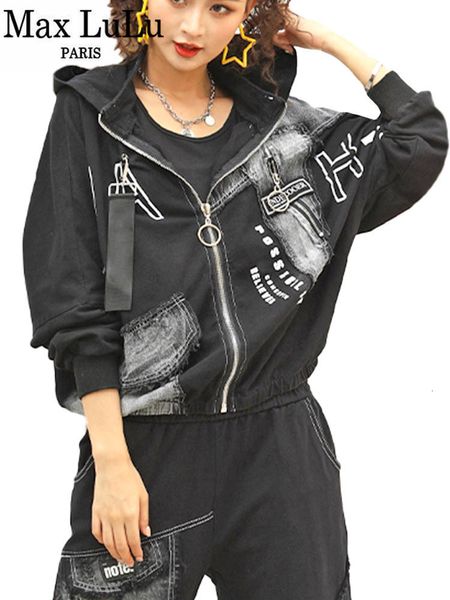 womens jackets max lulu fall fashion letter punk denim hooded design loose coats classic big size vintage casual outerwear 230809, Black;brown
womens jackets max lulu fall fashion letter punk denim hooded design loose coats classic big size vintage casual outerwear 230809, Black;brown