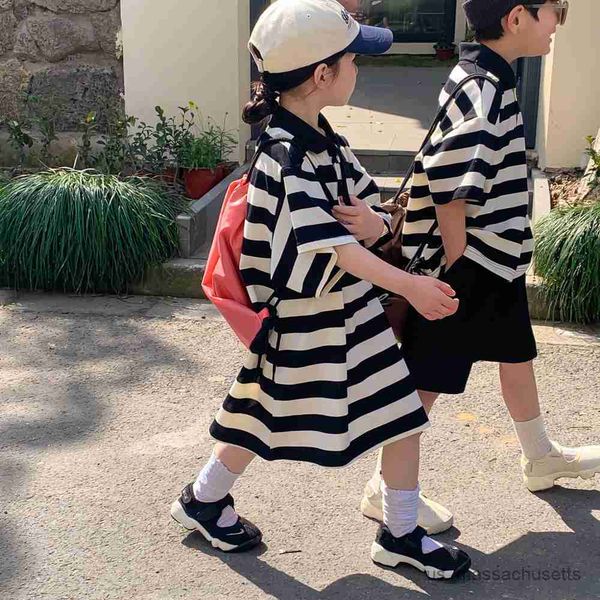 family matching outfits brother sister 2023 summer collar boy clothes girl striped dress style family matching outfits sibling look r230810, Blue
family matching outfits brother sister 2023 summer collar boy clothes girl striped dress style family matching outfits sibling look r230810, Blue