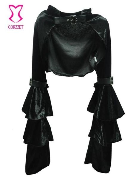 whole black flannel ruffle long sleeve with belt steampunk jacket women gothic bolero coat outwear corset burlesque acce4866475, Black;brown
whole black flannel ruffle long sleeve with belt steampunk jacket women gothic bolero coat outwear corset burlesque acce4866475, Black;brown