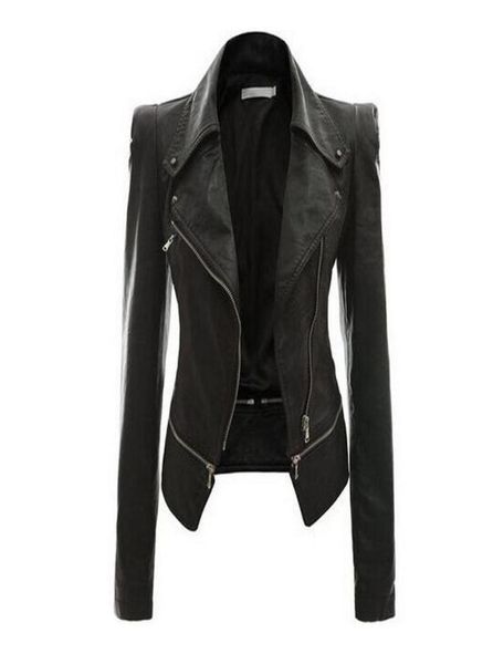 women autumn jacket pu faux leather turndown collar feminina womens bomber jackets streetwear plus size denim coats7412976, Black;brown
women autumn jacket pu faux leather turndown collar feminina womens bomber jackets streetwear plus size denim coats7412976, Black;brown