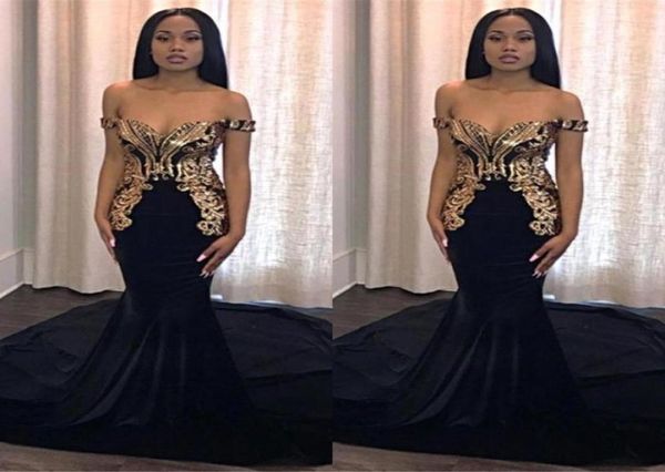 black mermaid prom party dresses 2019 with gold appliques elegant off shoulder long african custom evening gowns2035249
black mermaid prom party dresses 2019 with gold appliques elegant off shoulder long african custom evening gowns2035249