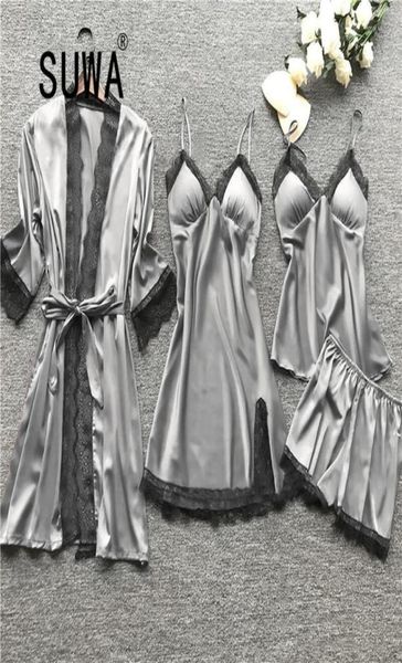 whole satin lace pajamas sets womens 5pc strap pants suit sleepwear spring autumn home wear nightwear bath gown m5xl wome3255169, Gray
whole satin lace pajamas sets womens 5pc strap pants suit sleepwear spring autumn home wear nightwear bath gown m5xl wome3255169, Gray