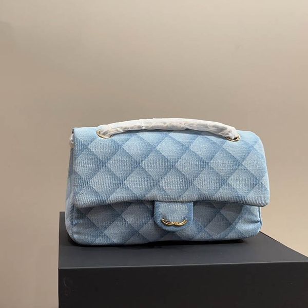 women blue plaid denim double flap crossbody bag quilted gold hardware classic portable shoulder bag luxury handbag two colors vintage adjus
women blue plaid denim double flap crossbody bag quilted gold hardware classic portable shoulder bag luxury handbag two colors vintage adjus