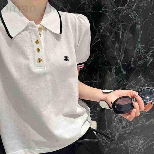women's t-shirt designer ce23ss new short sleeve tee polo neck waist wrap contrast panel simple cotton texture soft and comfortable c9t, White
women's t-shirt designer ce23ss new short sleeve tee polo neck waist wrap contrast panel simple cotton texture soft and comfortable c9t, White