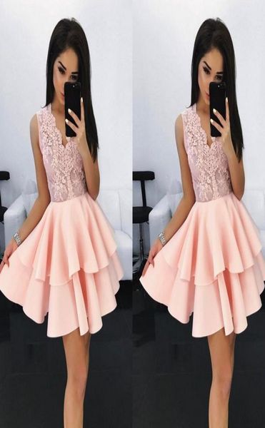 light pink lace beaded short prom dresses two layers skirt vneck hollow back homecoming dress cocktail party evening gowns 6207752, Black
light pink lace beaded short prom dresses two layers skirt vneck hollow back homecoming dress cocktail party evening gowns 6207752, Black