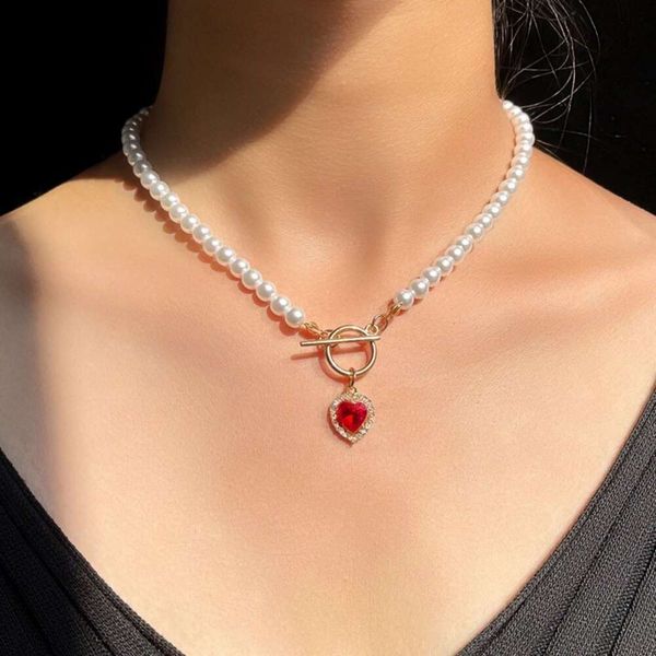 designer's selling jewelry simple colored crystal diamond glass love pendant pearl necklace versatile women's selling simple, Silver
designer's selling jewelry simple colored crystal diamond glass love pendant pearl necklace versatile women's selling simple, Silver