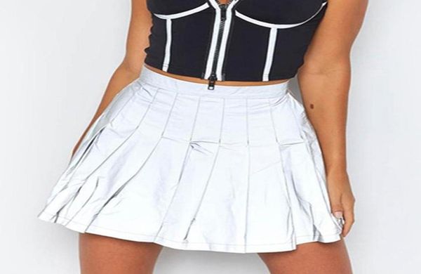 fashion new reflective skirt women pleated mini skirts high waist back zipper night glowing shinny skater skirts sliver green9119587, Black
fashion new reflective skirt women pleated mini skirts high waist back zipper night glowing shinny skater skirts sliver green9119587, Black