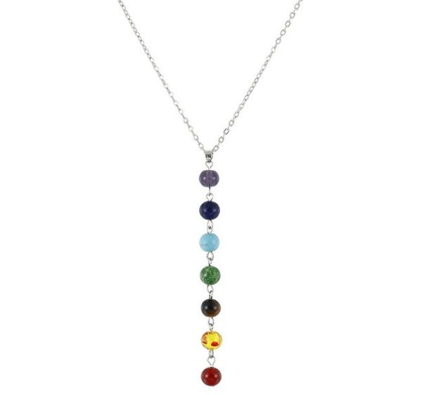 7 chakra gem stone beads pendant necklace women yoga reiki healing balancing maxi necklaces bijoux femme jewelry 20219416462, Silver
7 chakra gem stone beads pendant necklace women yoga reiki healing balancing maxi necklaces bijoux femme jewelry 20219416462, Silver