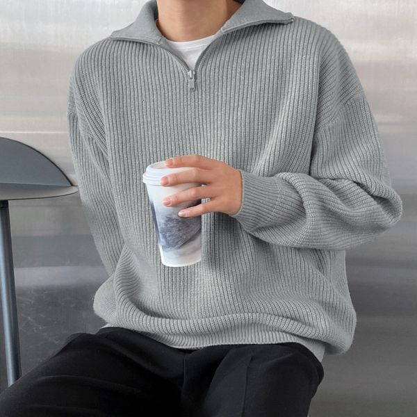 men s sweaters autumn zipper half high collar sweater men winter thick warm knitted male pullover casual simple gray long sleeve 230809, White;black
men s sweaters autumn zipper half high collar sweater men winter thick warm knitted male pullover casual simple gray long sleeve 230809, White;black