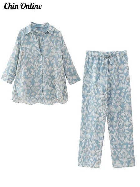 womens two piece pants fashion printed women drawstring loose long sleeve shirts turn down collar 2 suits chic high waist trousers outfits 2, White
womens two piece pants fashion printed women drawstring loose long sleeve shirts turn down collar 2 suits chic high waist trousers outfits 2, White