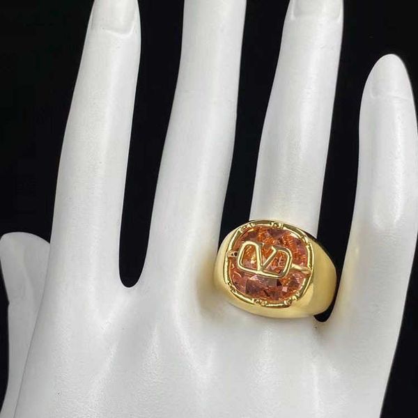 fashion designer valentino warren's brass material set with champagne stone letter adjustable opening ring fashion versatile ring, Silver
fashion designer valentino warren's brass material set with champagne stone letter adjustable opening ring fashion versatile ring, Silver