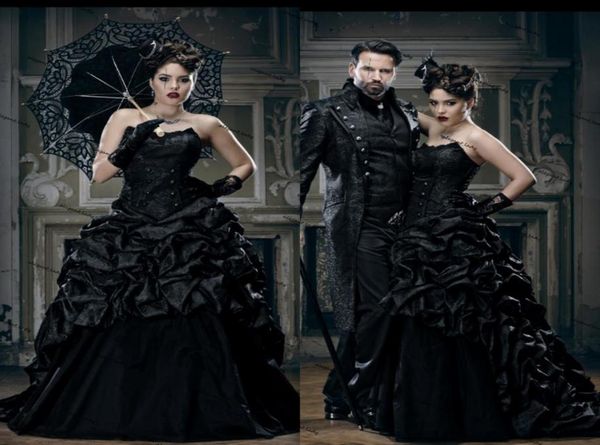 vintage black gothic wedding dresses plus size sweetheart laceup corset laceup victorian vampires punk evil queens bridal gown1748714, White
vintage black gothic wedding dresses plus size sweetheart laceup corset laceup victorian vampires punk evil queens bridal gown1748714, White