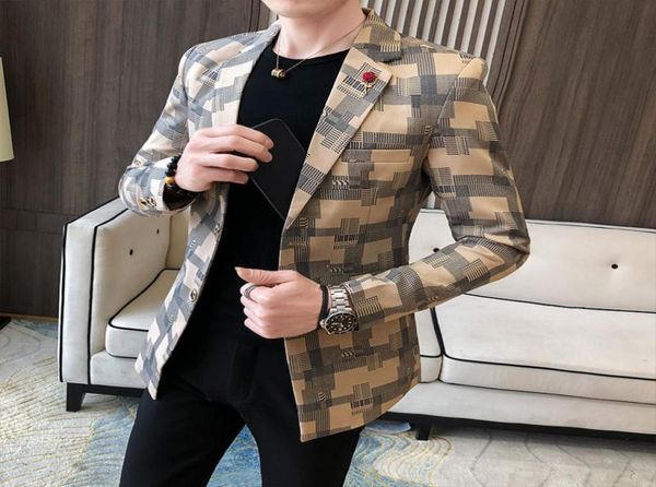 korean plaid suit blazers jacket mens stylish dress prom blazers for men casual slim club stage singer suit blusa masculina6185196, White;black 
korean plaid suit blazers jacket mens stylish dress prom blazers for men casual slim club stage singer suit blusa masculina6185196, White;black