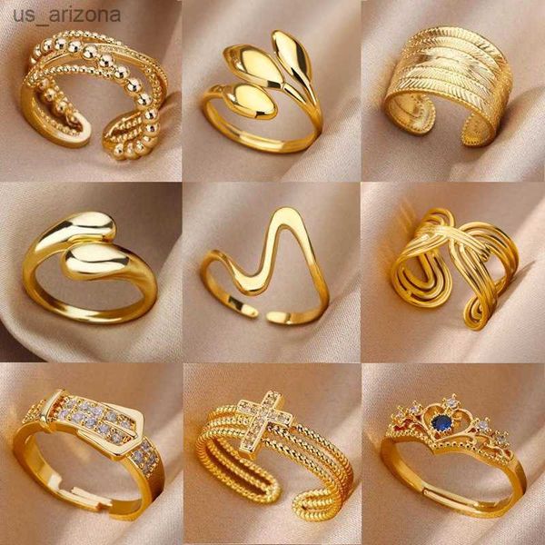 48 style women stainless steel rings gold color hollow out geometric open ring for female girl finger jewelry gift l230620, Silver
48 style women stainless steel rings gold color hollow out geometric open ring for female girl finger jewelry gift l230620, Silver