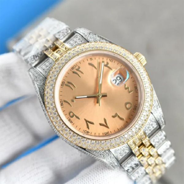 diamond watch arabic dial automatic mechanical montre de luxe stainless steel strap fashion wristwatch waterproof 41mm shinny, Slivery;brown
diamond watch arabic dial automatic mechanical montre de luxe stainless steel strap fashion wristwatch waterproof 41mm shinny, Slivery;brown