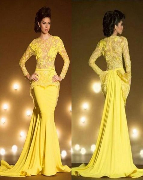 fashion lace formal evening dresses with long sleeves mermaid appliqued sheer jewel neck peplum prom dress yellow transparent even9887387, Black;red
fashion lace formal evening dresses with long sleeves mermaid appliqued sheer jewel neck peplum prom dress yellow transparent even9887387, Black;red