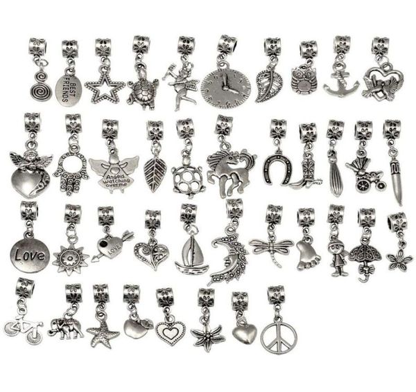 4080120pcs tibetan silver color connector bails mix beads with pendant fit european charm bracelet diy3738782, Bronze;silver 
4080120pcs tibetan silver color connector bails mix beads with pendant fit european charm bracelet diy3738782, Bronze;silver