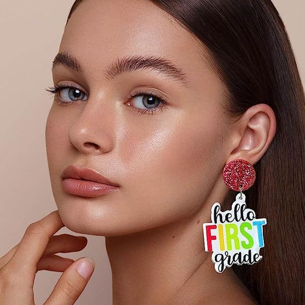2023 europe and america cross border new teacher earrings colorful acrylic letter student teacher earrings return to school gift 00001817, Golden
2023 europe and america cross border new teacher earrings colorful acrylic letter student teacher earrings return to school gift 00001817, Golden