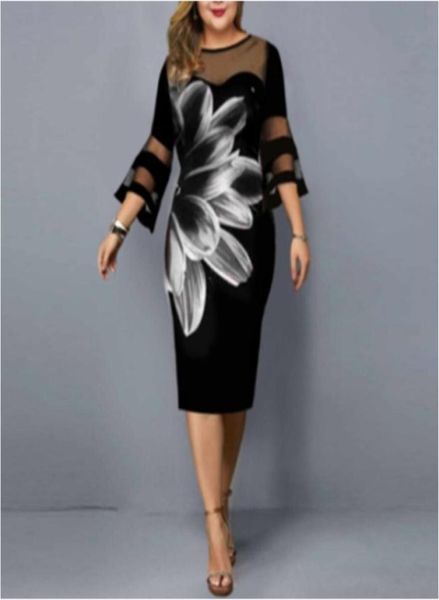 womens plus size dresses casual flower print mesh patchwork midi lace 34 sleeve party summer dress for wedding clothing5483456, Black
womens plus size dresses casual flower print mesh patchwork midi lace 34 sleeve party summer dress for wedding clothing5483456, Black