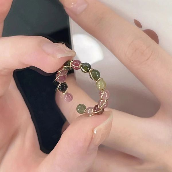 solitaire ring natural stone rainbow tourmaline ring fashion retro handmade metal wire winding beaded open adjustable ring female charm jewe, Golden;silver
solitaire ring natural stone rainbow tourmaline ring fashion retro handmade metal wire winding beaded open adjustable ring female charm jewe, Golden;silver