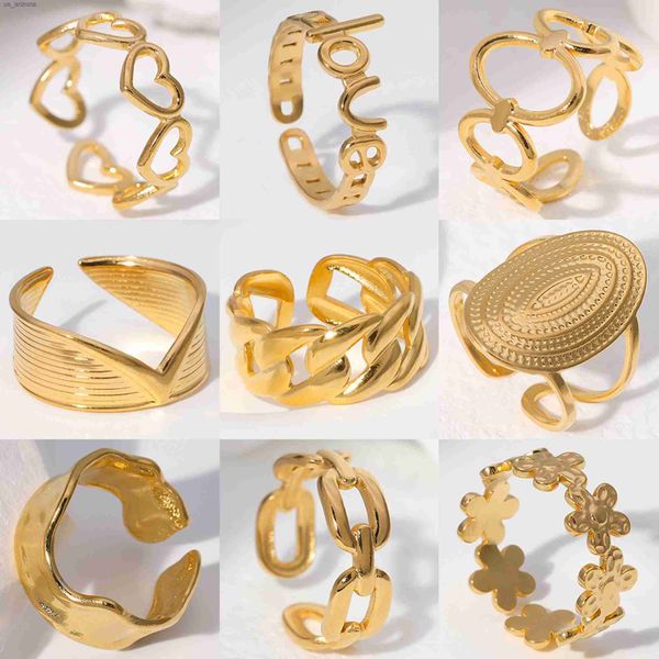 trendy stainless steel rings for women flower heart adjustable finger ring fashion party jewelry geometric aesthetic open ring l230620, Silver
trendy stainless steel rings for women flower heart adjustable finger ring fashion party jewelry geometric aesthetic open ring l230620, Silver
