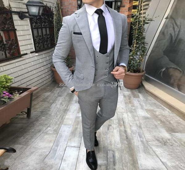 groomsmen light grey groom tuxedos notch lapel men suits wedding man bridegroom jacket pants vest tie5071756, Black;gray
groomsmen light grey groom tuxedos notch lapel men suits wedding man bridegroom jacket pants vest tie5071756, Black;gray